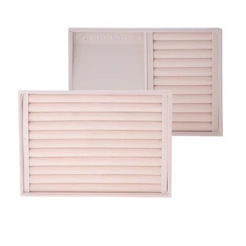 

2pcs Ring Earrings Necklace Jewelry Display Organizer Case Tray Showcase Holder