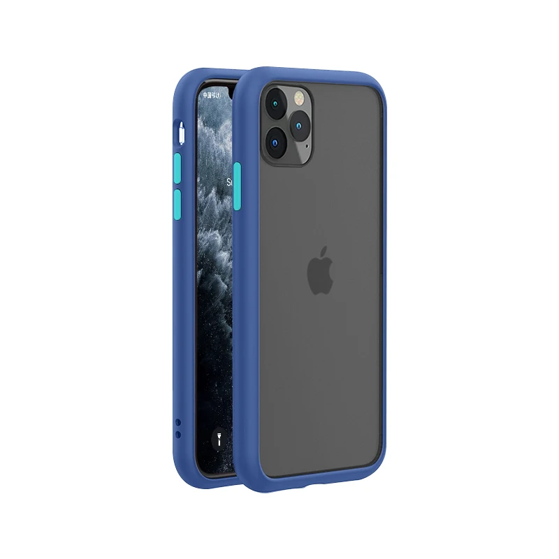 blue-Light blue SUAIOCE Anti-Shock Armor Case For iPhone 11 Pro Max X XS Max XR Transparent Back Cover For iPhone 7 8 Plus Luxury Silicone Case - Color: blue-Light blue