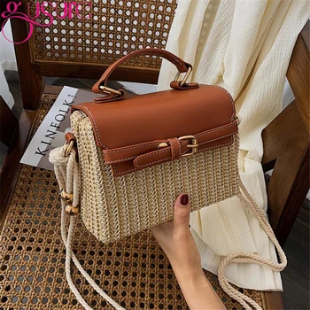 

Gusure Straw Messenger Bags for Women Summer Fashion Crossbody Bag Ladies Small Purses and Handbags 2020 Travel Flap Bags