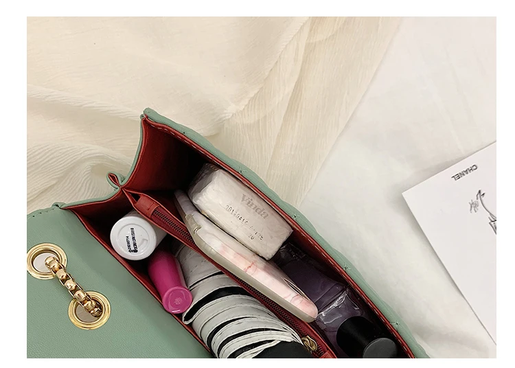 Женская сумка Bolsas Feminina Bolsos Mujer, новинка, Корейская версия, универсальная сумка-мессенджер на одно плечо с цепочкой, маленькая квадратная сумка