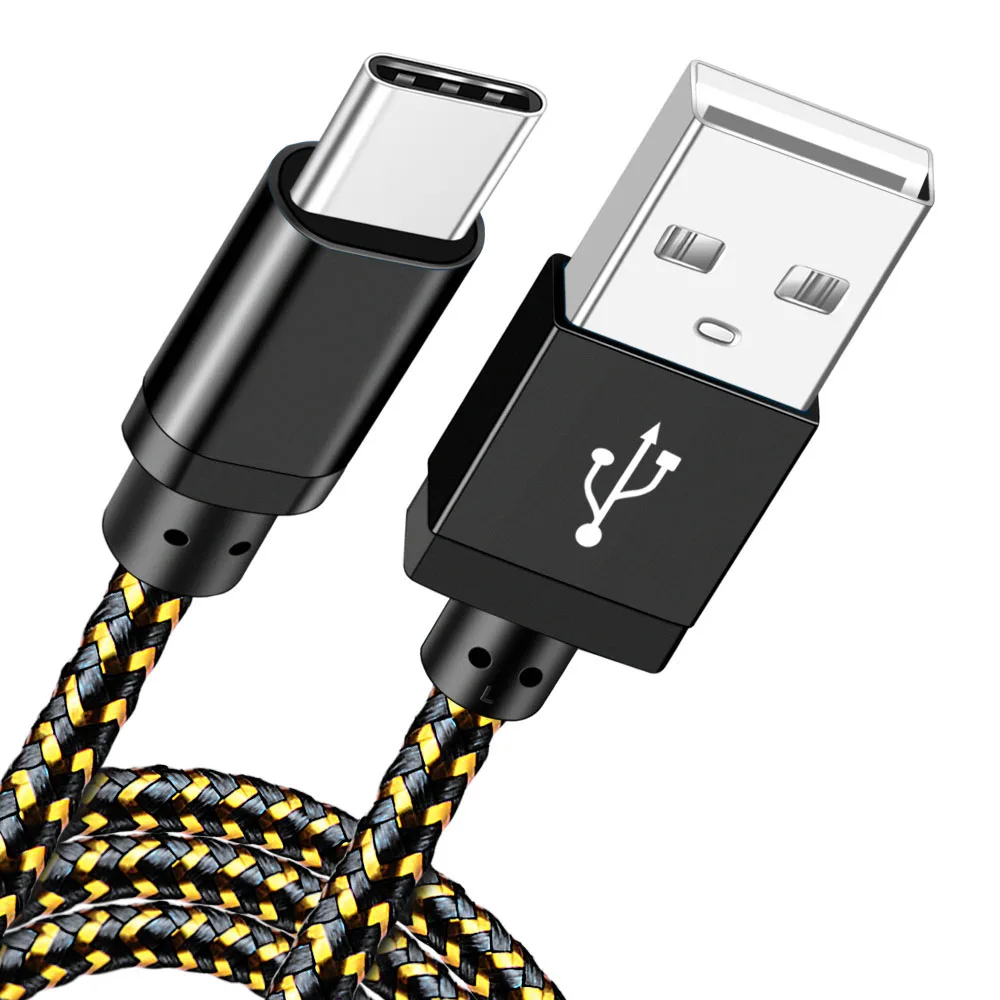 Кабель usb type-C для samsung S10 huawei P30 Pro, быстрая зарядка, USB-C, кабель для зарядки и передачи данных, кабель type-C для Redmi Note 8 - Цвет: Black