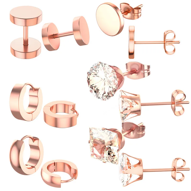 

TTLIFE New Square Crystal Ear Tragus Piercing Lip Labret Plug Surgical Steel Daith Earrings Helix Piercing Cartilagem Da Orelha