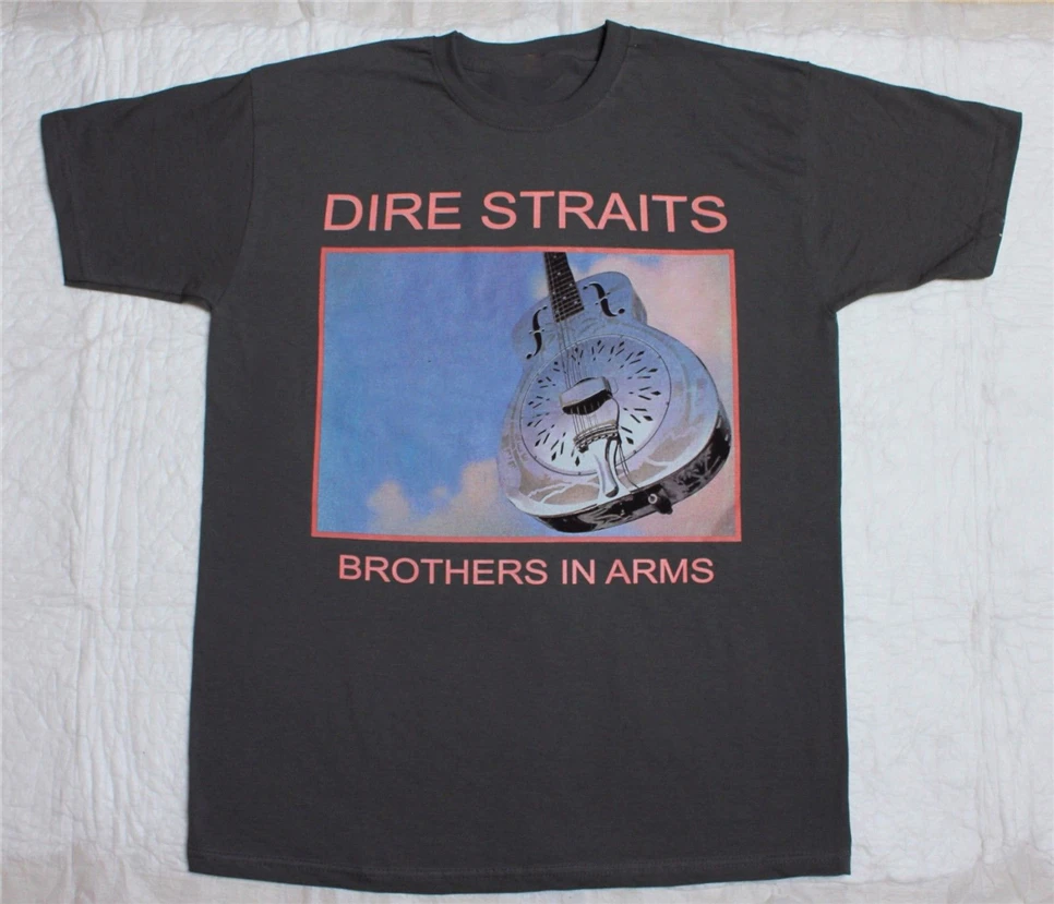 Dire Straits Brothers In Arms Mark Knopfler Rock Новая Серая угольная футболка летние топы с круглым