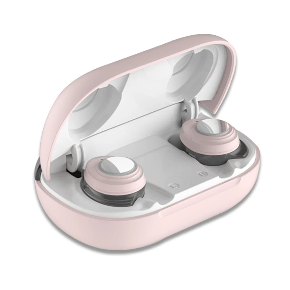 Розовый CALETOP TWS Bluetooth 5,0 спортивные наушники с ушным крюком IPX5 водонепроницаемые наушники с светодиодный цифровой дисплей чехол для зарядки - Цвет: Розовый