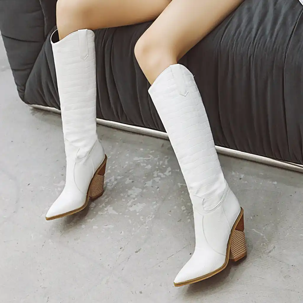 Botas vaqueras para mujer blancas Clearance