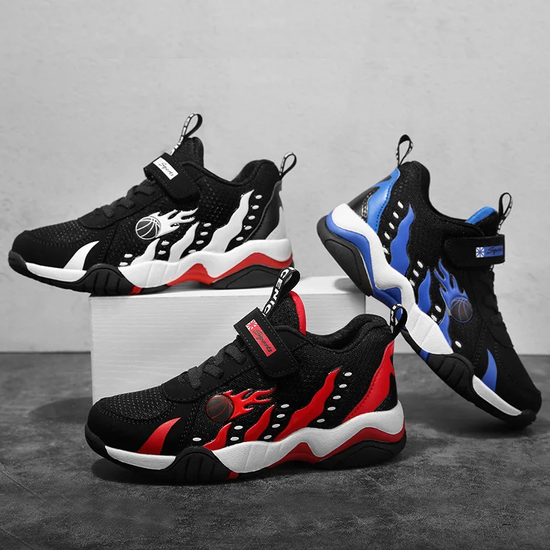 

BOY'S Shoe 2019 New Style Spring CHILDREN'S Tennis Shoes Punched Sheet Surface Basketball Boy Athletic Shoes Young STUDENT'S Spr