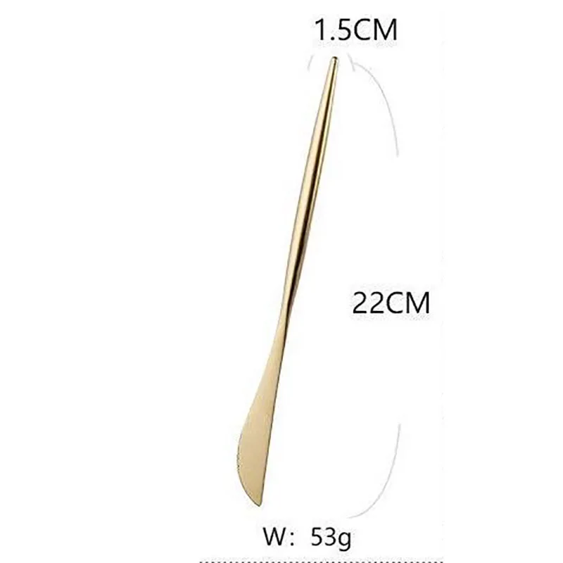 Золотой столовый набор из 18/10 нержавеющей стали, набор столовых приборов, палочки для еды, нож для масла, десертная обеденная ложка, вилка, чайная ложка, посуда, 1 шт - Цвет: main knife