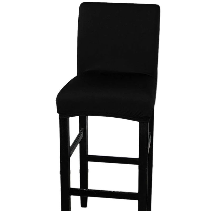 Chair Slipcover Black Stretchable Washable Kitchen Bar Stool Seat Cover Set Of 2 Slipcovers Home Garden