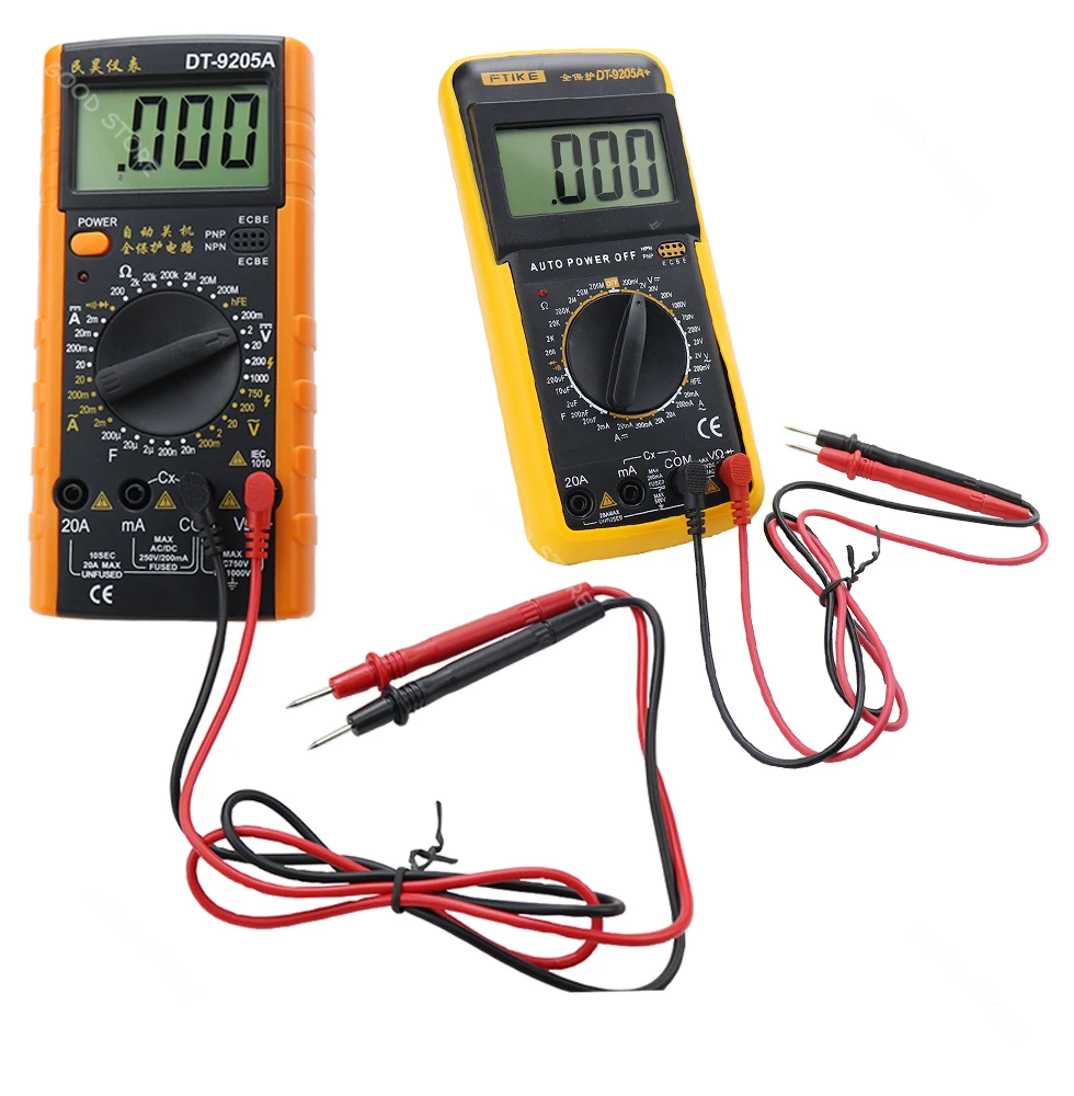Digital DT9205A Multimeter LCD AC/DC Voltage Current Resistor Capacitor