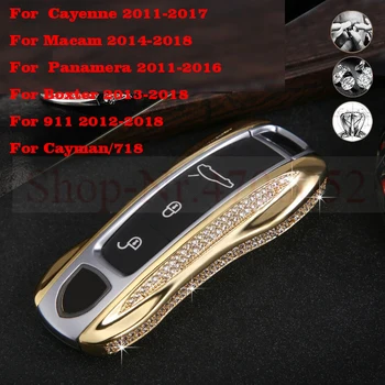 

Diamond key ring bag cover decoration keychain Key Case Shell For Porsche Panamera Cayenne 2018