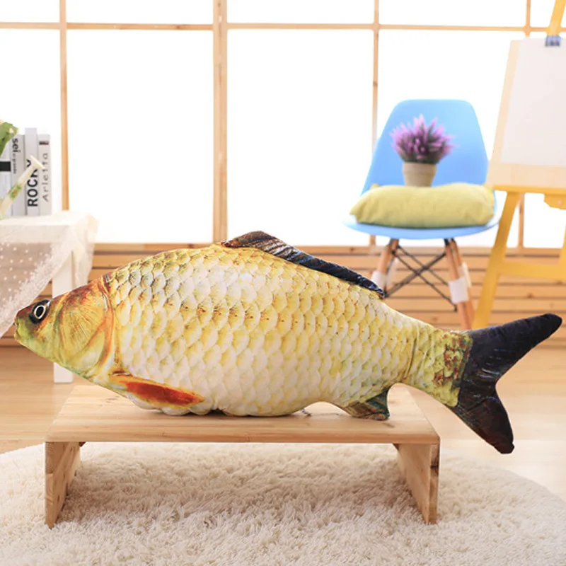 60/80 см рыба плюшевая подушка моделирование Подушка с рыбами игрушки мягкие карась куклы мультфильм Золотой Подушка-рыба, рождественский подарок для маленьких детей