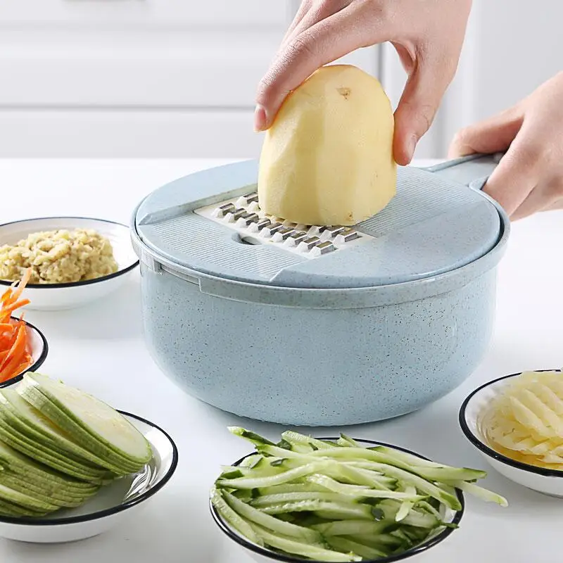 

Manual Pure Color Plastic Hand Pull Vegetables Grinder Multi-Functional Vegetable Cutter Kitchen Gadgets Save Space