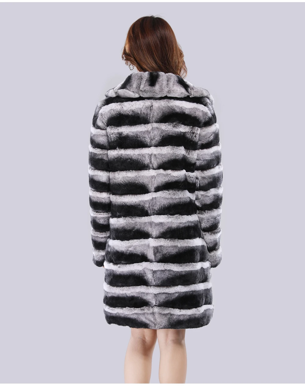 2019 Новая женская модная зимняя куртка из натурального меха Рекс женская шуба из кроличьего меха высокого качества меховые пальто из