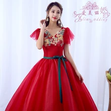 Бальное платье Бальные платья Бургундия ручной работы Цветы свадебное платье V шеи Сладкий 16 платья vestidos de 15 anos