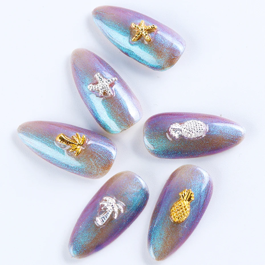 Золотые украшения алмазные украшения для ногтей 3D блестящие морские звезды шпильки сплав для дизайна ногтей Подвески для ногтей СТРАЗА под камень маникюрные CHFB11-12