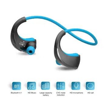

G06 Bluetooth 4.1 Noise Reduction Hands-free Call Wireless Earphones IPX5 Waterproof Sports Headset Built-in Mic