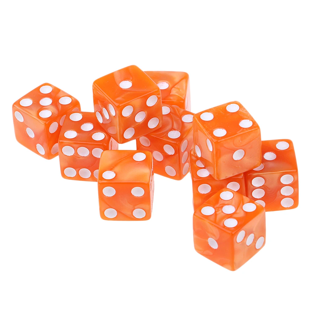 10Pcs 16mm/0.63'' D6 Dices Six Sided Square Dies Toy for Pub Funny Game Accs