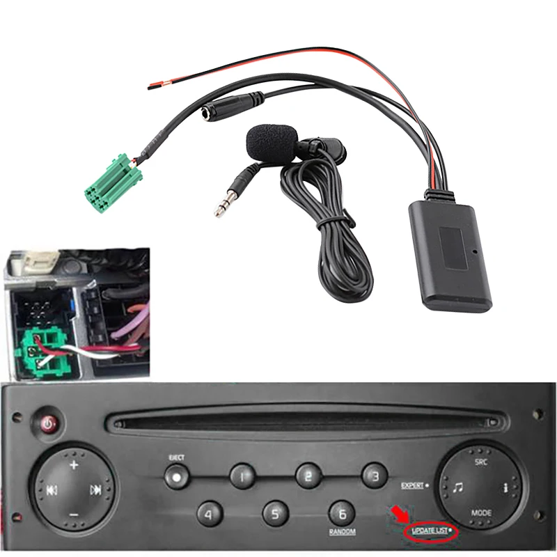 Bluetooth 5 0 автомобильный 6Pin Mini ISO AUX IN 3 мм аудио разъем съемный микрофон для Renault