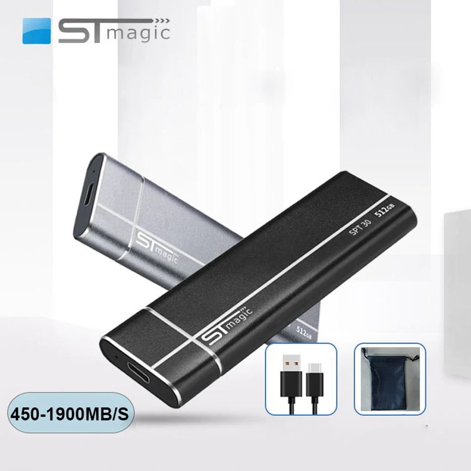 Stmagic Spt30 USB 3,1 Портативный твердотельный накопитель 128 ГБ 256 512 1 ТБ 2 ТБ внешний твердотельный накопитель 480-1900 МБ/с. для ноутбука игра