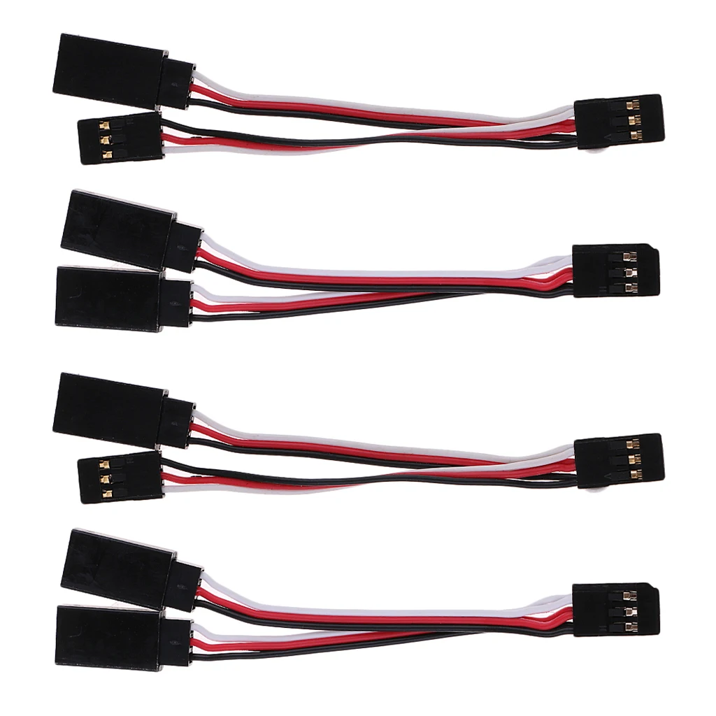 4x Y-Harness Male Female Plug 2 In 1Charge Cable For Futaba JR Replacement