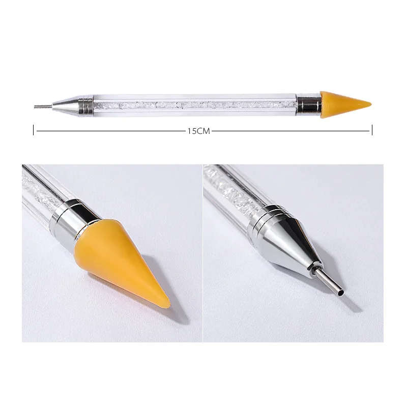 

Cross-border for manicure pen manicure jewelry Crystal double headed diamond pen crayon perforated rhinestone tools
