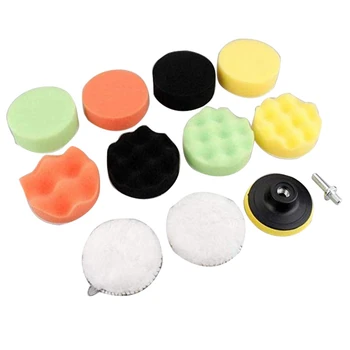 

12Pcs Car Polishing Pads Sponge Buffing Polishing Pad Kit For Car Polisher With M10 Drill Adapter Cleaning Tool