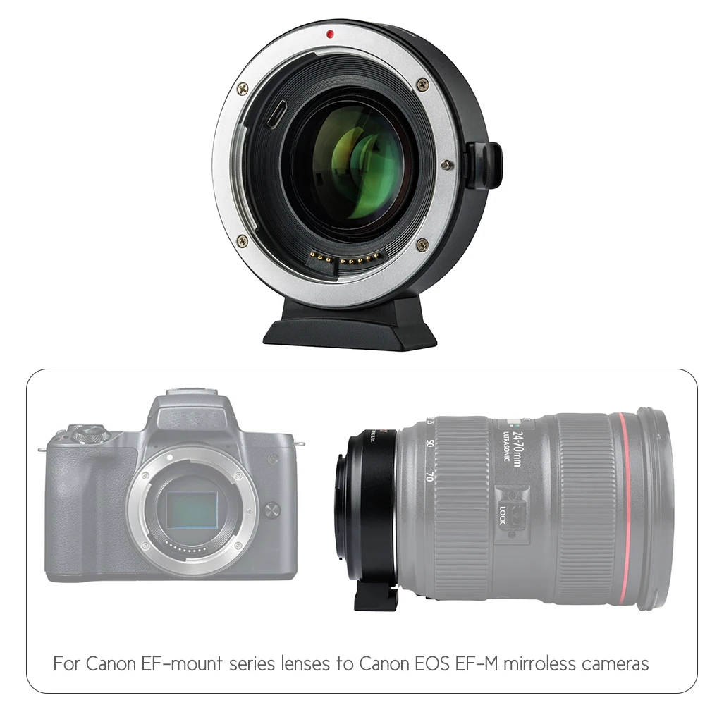 Viltrox EF-EOS M2 Автофокус Крепление объектива переходное кольцо 0.71X фокусное расстояние мультипликатор USB обновление для Canon