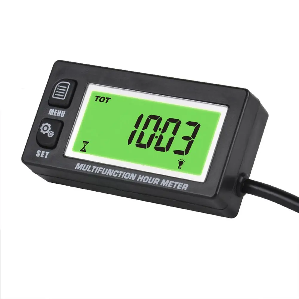 Tachometer Functional Digital Inductive Gasoline Engine Hour Meter