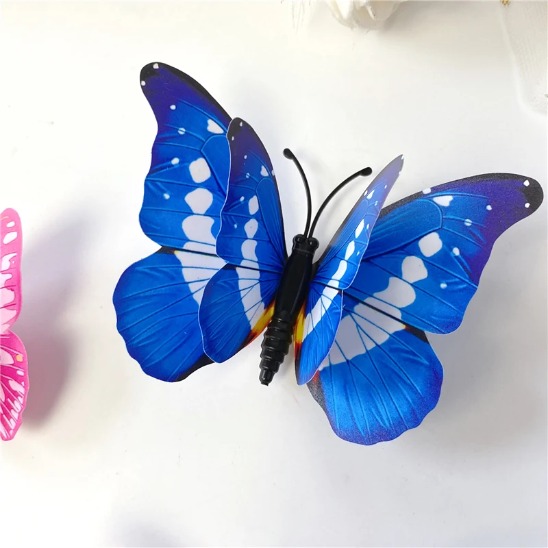 Stickers muraux autocollants papillons, Sur le mur, décorations du nouvel  an, papier peint 3D papillon en PVC, pour la salle de séjour, 12 pièces