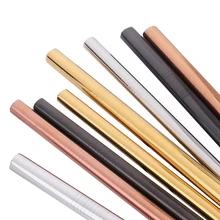 4 шт многоцветные 10,5 дюймовые многоразовые соломинки для питья Экологичные из нержавеющей стали прямые соломинки случайный цвет