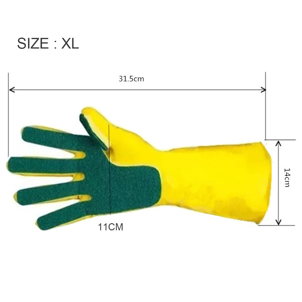 1 Pair Home Washing Cleaning Gloves Garden Kitchen Dish Sponge Fingers Rubber Household Dishwashing Gloves