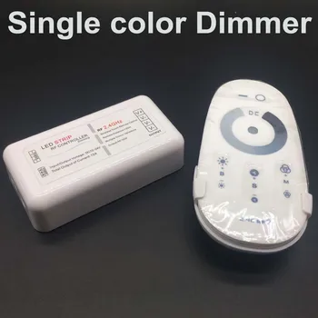 

DC12V-24V Max 12A RF 2.4G Dimmer Led Strip Controller Wireless Touch Remote Control With Remote Wall Holder for LED Strip 5050