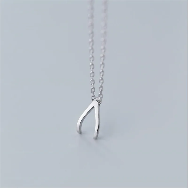 Classic Aesthetic Exquisite Simple Wishbone Forkbone 925 Sterling Silver Jewelry Hot Sale Clavicle Chain Pendant Necklaces XL123 | Украшения