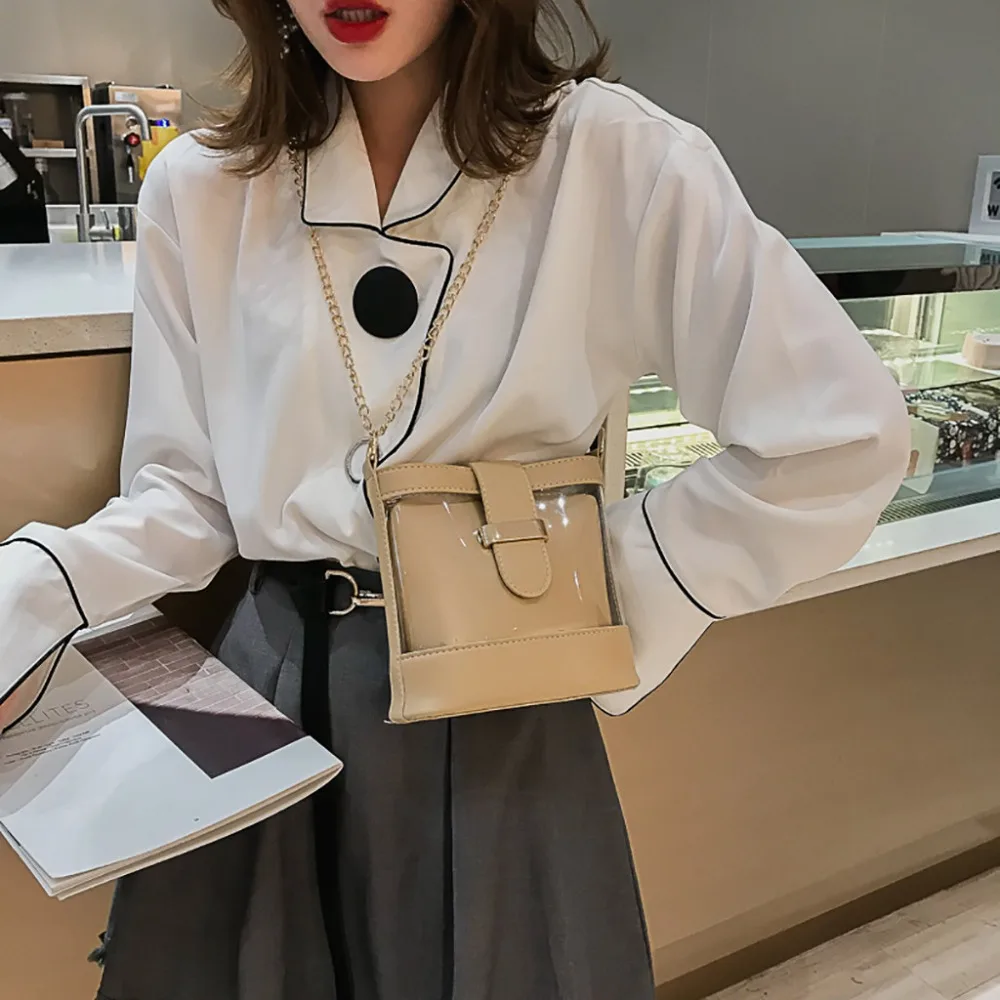 Crossbody сумка-мешок прозрачный дикая Сумка-почтальон, сумка через плечо, модные сумки для женщин женские сумки из натуральной кожи прозрачный пакет