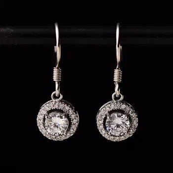 

New Trendy Gemstone Earrings 925 Silver Brilliant Cut 0.5 ct Diamond Test Past D Color Moissanite Earrings 2020 Trendy Jewelry