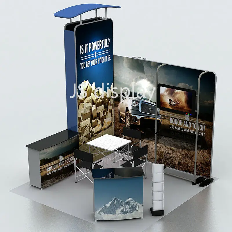 10ft portable waveline curved trade show display pop up banner booth exhibition 