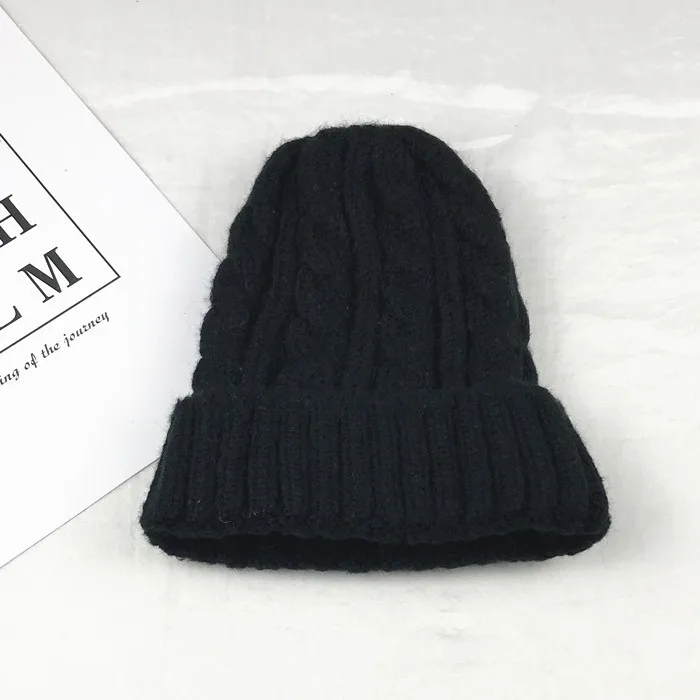 Черный Шапочки Кепка унисекс s зимние Skullies для Кепка унисекс теплые шапочки с зимней шапочкой мужские и женские шапки Beanie шапки зимние - Цвет: Черный