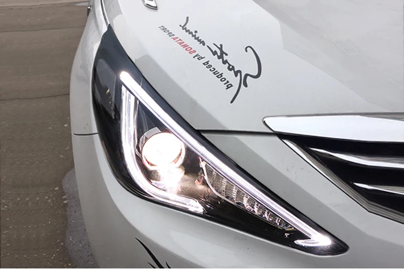 2 шт. голова глаза демона лампа для Hyundai Sonata фары 2010 2015 Двойной Луч би ксеноновый