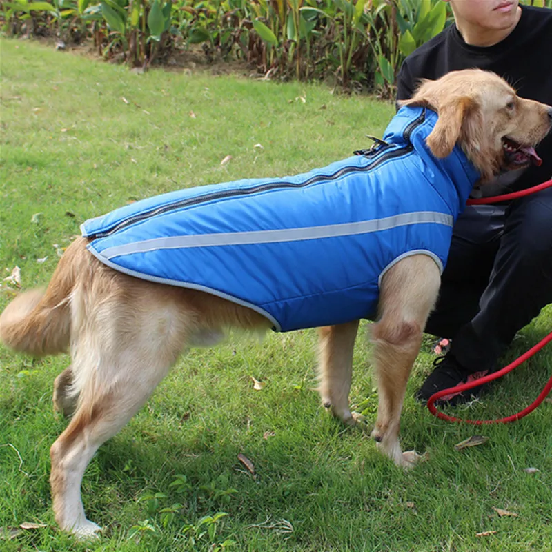 Large Pet Dog Clothes Winter Warm Pet Vest Jacket Waterproof Dog Coat Clothes For Large Bulldog Golden Labrador Clothing
