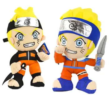 

[Funny] 2pcs/lot 30cm Anime Combat version Naruto doll Stuffed plush toy shuriken Naruto model Home Decoration child Gift