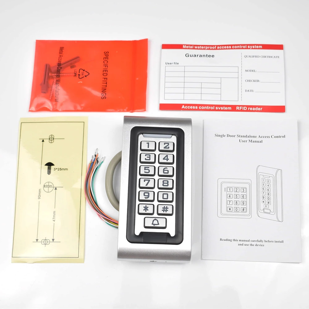 

125khz IP68 Keypad RFID Access Control System Proximity Card Standalone 2000 Users Door Access Control Waterproof Metal Case