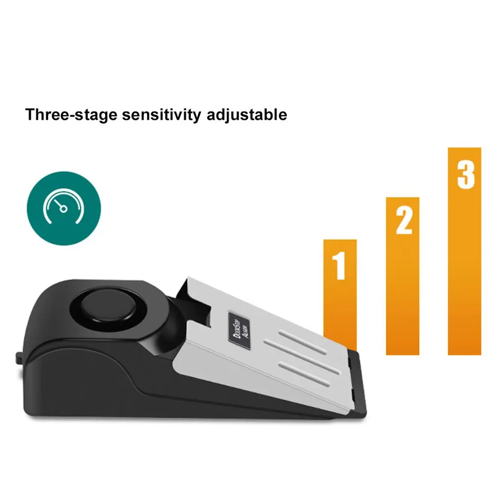 Мини Беспроводная вибрационная сигнализация 120dB дверной стоп сигнализация для дома Клин образная пробка оповещение охранная система блокирующая система