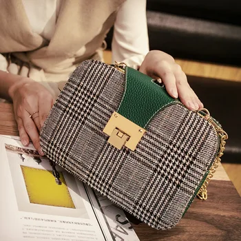 

2020 New Style WOMEN'S Bag Casual Shoulder Pattern Cross-Square Sling Bag Chain Bag