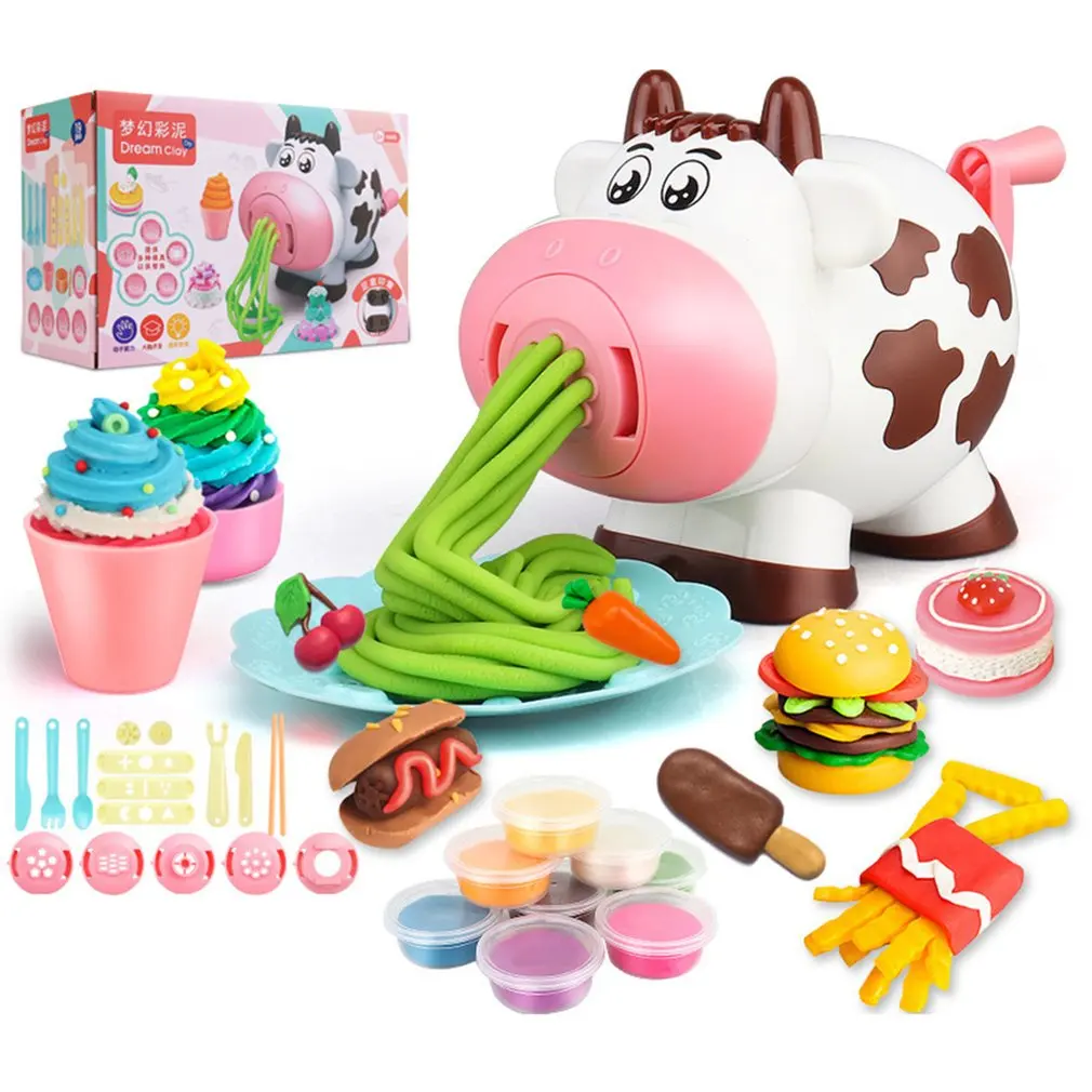 

Noodles Maker Ice Cream Machine Clay Mold Tool Set Creative 3D Mud Handmade Nontoxic Clay Pretend Play Cartoon Dough Toys