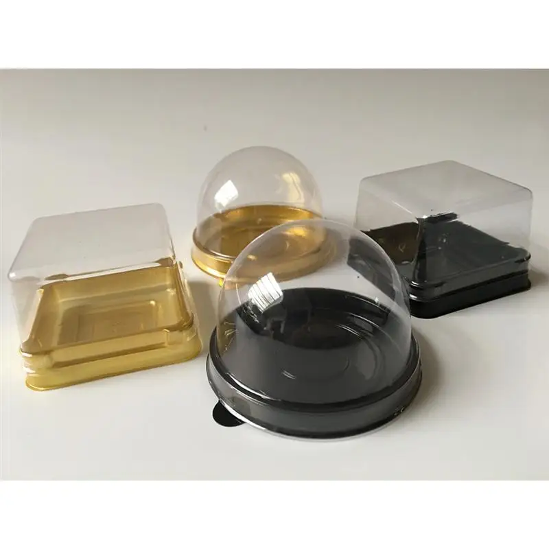 50 шт яичный желток хрустящая круглая прозрачная пластиковая подарочная коробка десерт шоколадный слоеный упаковочная коробка ПВХ упаковочная коробка для выпечки