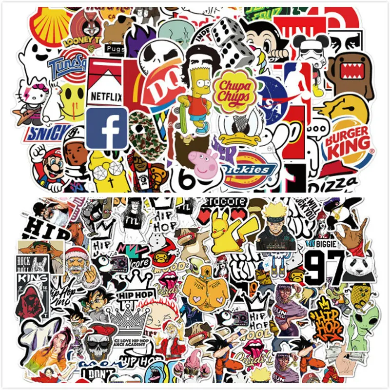10/50/100Pcs Brand Stickers Laptop Macbook Cup Guitar Luggage Fridge Skateboard Bicycle Tide Logo Decal Sticker