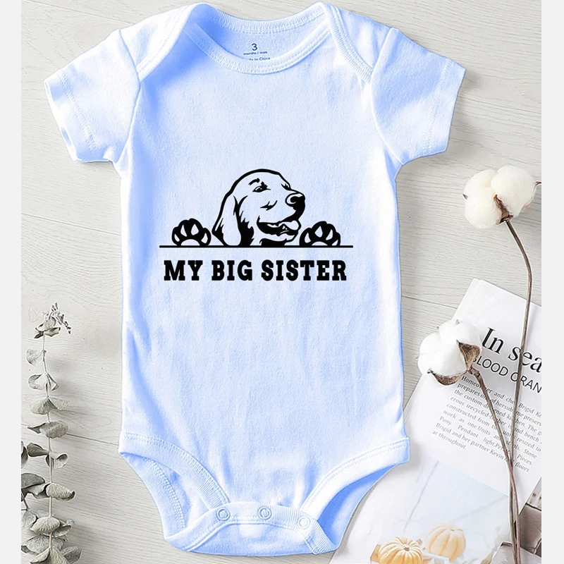 Dog Big Sister Baby Girl Winter Clothes Newborn Baby Costume Bodysuit for Newborns Infnat Onesie Summer Cotton 1 Piece Baby Bodysuits made from viscose  Baby Rompers