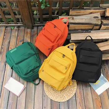 

2020 Backpack Women Backpack Fashion Women Shoulder Bag solid color School Bag For Teenage Girl Children Backpacks Travel Bag