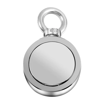 

New-Double Side Magnet Fishing,Combined 300Kg Pulling Force,60Mm Diameter,Super Strong Round Neodymium Fishing Magnet With Eyebo