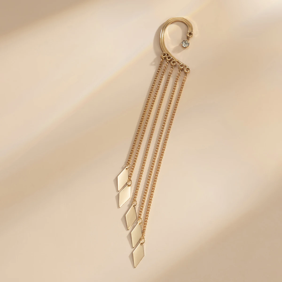Kpop Long Tassel Clip Earring for Women Ladies No Piercing Fake Cartilage Exquisite Ear Bone Clips Pendientes Jewelry